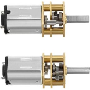 Micro Speed Reduction Gear Motor DC 6V 50RPM with Full Metal Gearbox 0.18A Electric Gear Box Motor with 2 Terminals 2PCS