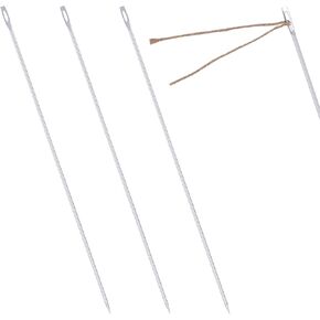 GORGECRAFT 3 Pieces 12 Inch Upholstery Needle Stainless Steel Long Straight Large Eye Stitching Needles Sewing Hand Machine Needles for Webbing Sewing Edges Clothes Sewing Made Arts Crafts Projects
