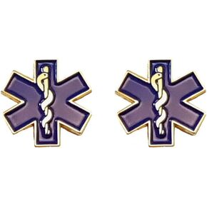 Star of Life Mini Lapel Pin Set Gold EMS Paramedic EMT Medical - 72A