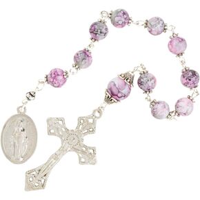 Pink Marble Pocket Rosary.