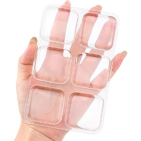 Door Knob Wall Shield, 6PCS Transparent Square Guard Door Stopper Wall Protector Silencer, Self Adhesive Door Handle Bumper (1.57" Small Square 6 PCS, Clear)