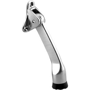Prime-Line 658-1003 Door Holder, 4 In. Reach, Zinc Diecast, Chrome Plated, Black Rubber Foot (Single Pack)