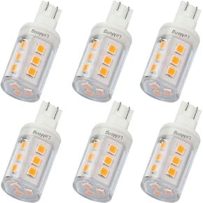 3W T10 Wedge Base 921 LED Light Bulb,2700K Warm White,12VAC/DC Landscape Garden Patio Path Driveway Malibu,Automotive Car RV Camper Trailer Motorhome Marine Boat Dome Fixture Lighting-6 Pack