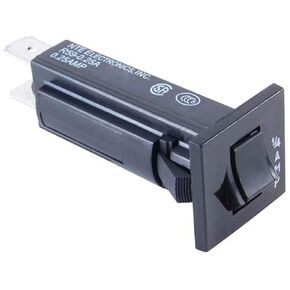 NTE Electronics R59-2A Thermal Circuit Breaker, Fuse Holder Type, 0.250" Quick Connect Terminal, 0.17 Ohms, 2 Amp