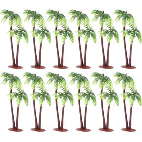 PRETYZOOM 36pcs Mini Plastic Palm Tree Cake Toppers Model Trees Miniature Train Railways Architecture Tree Railroad Trees