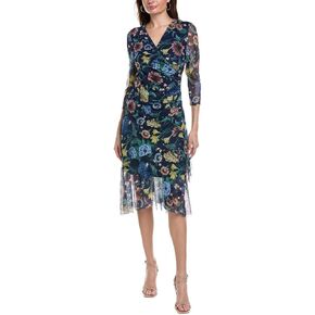 Anne Klein Women's Faux Wrap Dress W Three Quarter SLVS & R