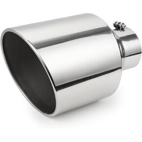 A-KARCK Exhaust Tip 4" Inlet to 10" Outlet, 15" Overall Length Black Coating Bolt On Exhaust Tailpipe Tip Protect Tailpipe