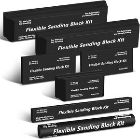 Sanding Block Kit 7 Piece - Flexible EVA Foam Wet or Dry Auto Body Hand Sanding Blocks Kit for Automotive Car Wood Bodywork