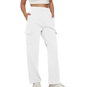 بنطال رياضي نسائي فضفاض بخصر عالٍ، بنطال رياضي كاجوال مع جيوب in Kuwait