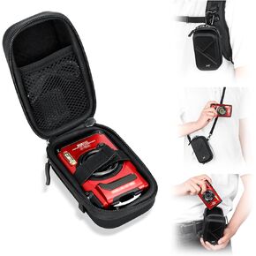 Hard Belt Camera Travel Case with Shoulder Strap Carabiner,Compact Camera Pouch for G7X Mark II Olympus TG-7 TG-6 TG-5 TG-4 Ricoh GR3 GR3X HDF Sony ZV-1 II ZV1 ZV-1F RX100 VII VI VA IV III II & More