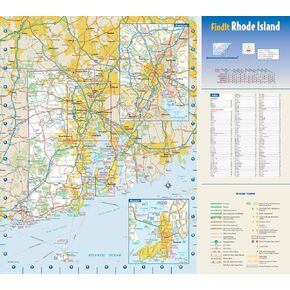 Rhode Island State Wall Map - 15.75" x 14" Laminated