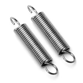 MroMax 2Pcs Tension Springs Stainless Steel, Extended Compressed Spring, Wire Diameter 0.05", OD 0.39", Free Length 1.97", Tension Spring with Hooks for Replacement Parts,Machinery Furniture