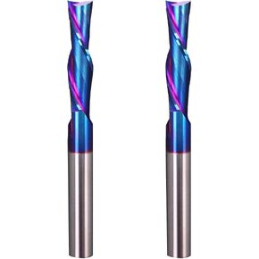 CNC Router Bits 1/4" Shank Down Cut End Mill Tools for Wood Cut Carving | Perfect for Cutting Dados, Grooves and Rabbets.Solid Carbide, with Nano Blue Coating,for Wood Cut Carving Engraving in Kuwait