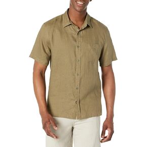 Vince Men's Linen Short Sleeve Button Down Shirt