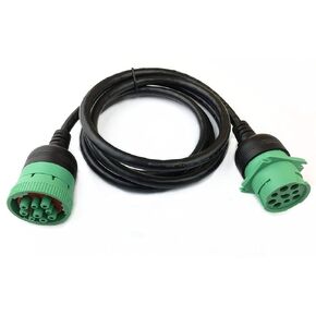 Type 2 J1939 Male to Female Extension Cable Full 9pin 20AWG 6Ft for Truck Freightliner Code Reader