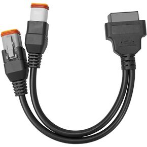 Motorcycle OBD2 Diagnostic Adapter fit for Harley Davidson Models, 4pin+6pin 2 in 1 Connector Supports J1850 CAN-Bus Protocol, 12" Cable