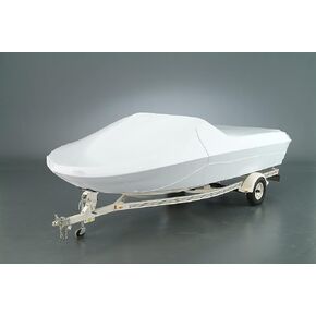 | 19ft - 27ft Wide Bow Deck Boat Cover | Universal & Adjustable | Sun Resistant Marine Heavy Duty Waterproof Boat Cover Up | Fits Wide Bow Deck Boats