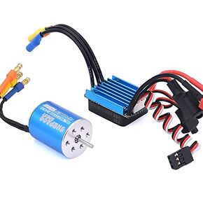2430 5800KV 4P Sensorless Brushless Motor with 25A Brushless ESC Electric Speed Controller for 1/18 1/16 RC Car Truck