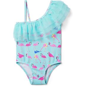 Janie and Jack Girls' Flamingo Printed Onepiece Swim (Toddler/Little Big Kids)