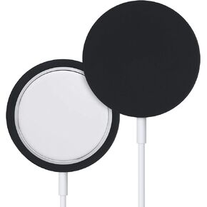 kwmobile Silicone Case Compatible with Apple MagSafe Charger Pad - Soft Protective Charger Cover - Black
