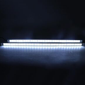 Two 20" 6500K-7000K White Super Bright 30LEDs 5050 Aquarium LED Strip for Fish Tanks - Waterproof Aluminum Lights 12V DC LED Linear Lighting