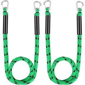 Bungee Dock Lines with Hook, 4 Feet Bungee Shock Cords Bungee Docking Rope Mooring Rope for Boat,PWC,Jet ski,Pontoon,Kayak,Canoe,Power Boat,Watercraft (Black with Double Hooks -2 Packs)