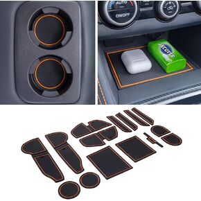 JKCOVER Compatible with 2018 2019 2022 2021 2022 2023 Subaru Crosstrek/2017-2023 Subaru Impreza Center Console Accessories No-Slip Cup Holder Insert Mats Flexible Rubber Material(Orange, 15PCS)