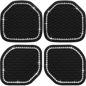 Frienda 4 Pcs Bling Car Coasters Cup Holder Coasters for Car Cup Holder Inserts Compatible with Wrangler 2018-2022 Jl Jlu 2020-2022 Gladiator Jt Cup Mat Pad Interior Decoration Accessories, 2 Styles