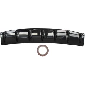 MOTOKU Universal Rear Bumper Lip Diffuser Spoiler 7 Shark Fin Style Gloss Black ABS 33" x 6"