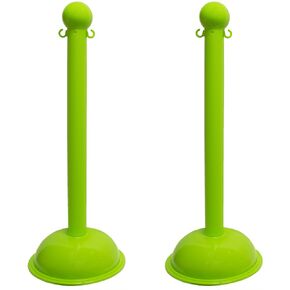 Mr. Chain Heavy-Duty Stanchion, Safety Green, 41-Inch Height, 3-Inch Diameter Pole, Pack of 2 (99914-2)