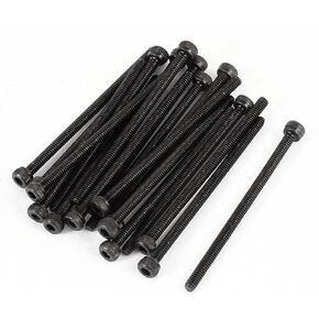 uxcell 20 Pcs 12.9 Steel Alloy Hex Pan Head Knurled Cap Screw Bolt M2x35