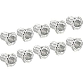MECCANIXITY Hex Bolt Screw 15mm Long M10 Thread Pipe Hexagon Countersunk Flat Head for Chandelier, Galvanized Iron Pack of 10