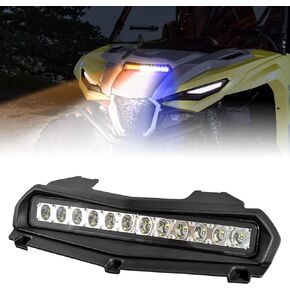 SAUTVS Hood Scoop Light for Yamaha RMAX 1000, LED Hood Spot Light with Strobe Blue Amber Lamps Compatible with Yamaha Wolverine RMAX2 RMAX4 1000 2021 2022 2023 2024 Accessories (1PCS)
