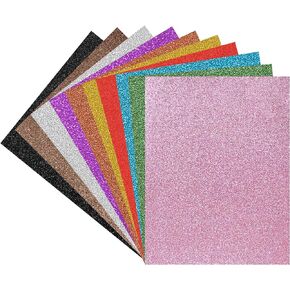 20 Sheets Green Glitter Cardstock 8.5 x 11 Inches, Heavyweight 250gsm Premium Sparkling Card Stock Paper for Card Making DIY Craft Party Decoration School Student Supplies (Green)
