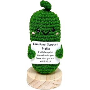 YDQUANI Handmade Emotional Support Pickled Cucumber, Crochet Emotional Support Pickled Cucumber Knitting Doll, Christmas Handwoven Ornament Gifts in Kuwait