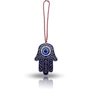 Lucky Hamsa Hand and Evil Eye Car Charm Red String Bead Good Luck and Protection Car Hanging Decor Ornament