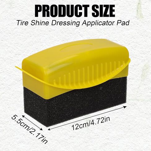 NQEUEPN 2pcs Tire Shine Applicator, Reusable Tire Dressing Applicator Pad with Ergonomic Rectangular Box Auto Detailing Wheel Cleaner Tire Sponge Brush for Car Cleaning Supplies(Grey) in Saudi Arabia