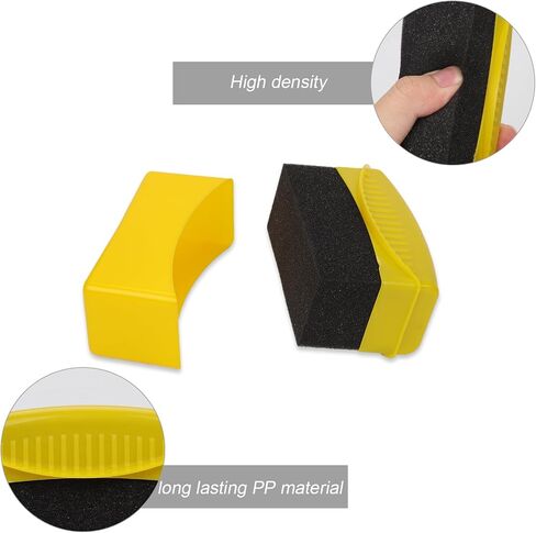 NQEUEPN 2pcs Tire Shine Applicator, Reusable Tire Dressing Applicator Pad with Ergonomic Rectangular Box Auto Detailing Wheel Cleaner Tire Sponge Brush for Car Cleaning Supplies(Grey) in Saudi Arabia