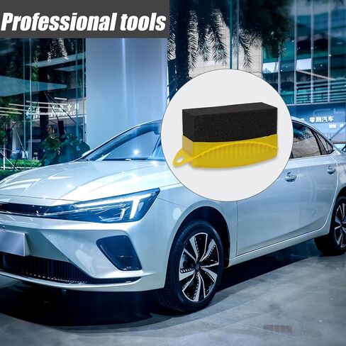 NQEUEPN 2pcs Tire Shine Applicator, Reusable Tire Dressing Applicator Pad with Ergonomic Rectangular Box Auto Detailing Wheel Cleaner Tire Sponge Brush for Car Cleaning Supplies(Grey) in Saudi Arabia