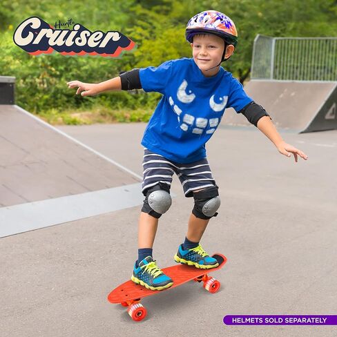 لوح تزلج صغير قياسي - لوح تزلج مزدوج كامل بطول 6 بوصات من البولي بروبيلين مع شاحنة من سبائك الألومنيوم مقاس 3.25 بوصة، وعجلات من البولي يوريثان مع إضاءة LED - للأطفال والمراهقين والبالغين (أحمر) in Kuwait