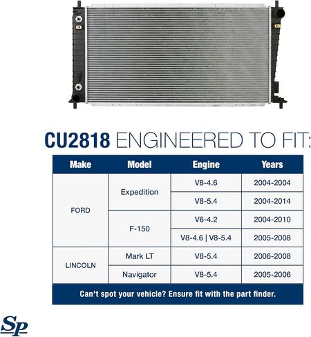 مشعاع سبكترا بريميوم CU2818 مع TOC متوافق مع فورد F-150، إكسبيديشن ولينكولن مارك LT، نافيجيتور in Saudi Arabia