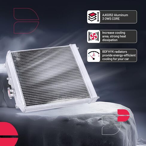 BDFHYK 2ROW-30MM 19010P07014 مشعاع ألومنيوم متوافق مع 1997-2000 Acura EL L4 1.6L/1994-2001 انتيجرا L4 1.8L، 1992-2000 هوندا سيفيك L4 1.5L/L4 1.6L، 1993-1997 سيفيك ديل سول L4 1.5L/ L4 1.6 لتر in Saudi Arabia
