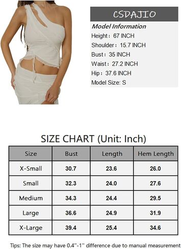 CSDAJIO Women's One Shoulder Cut Out Crop Tops Sleeveless Mesh Ruffle Tank Top Shirt in Kuwait