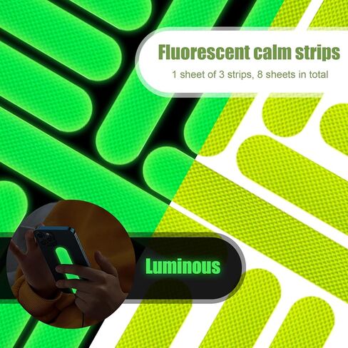 24 قطعة من ملصقات الأشرطة الحسية الهادئة، ملصقات مهدئة ذاتية الصنع ملونة ومضيئة، ملصقات فيدجت لتخفيف المزاج وشرائط هادئة للقلق والملصقات الحسية للبالغين والمراهقين والفصول الدراسية in Kuwait