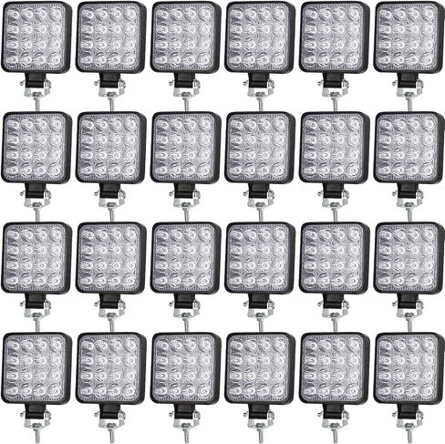 24 قطعة ضوء LED 48 وات 4.3 بوصة ضوء LED مقاوم للماء مربع القيادة ضوء الضباب LED ضوء لشاحنات القوارب جرار ATV دراجة نارية SUV سيارة ضوء in Saudi Arabia