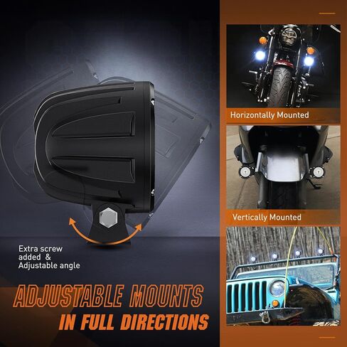 Nilight Led Light Pods 2PCS 3Inch Flood Round Led Offroad Fog Light 1080LM Built-in EMC Driving Lights Auxiliary Light for Motorcycle Motorbike SUV ATV Truck Boat Tractor Forklift, 5 Years Warranty in Saudi Arabia