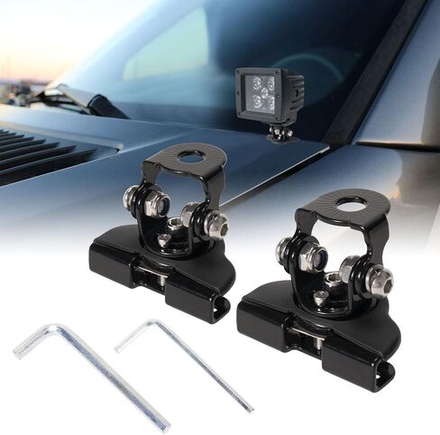 YCHOW-TECH 2PCS LED Light Bar Mounting Bracket Universal Adjustable Pillar Hood Led Work Light Mount Bracket Clamp Holder Without Drilling for Off Road Car Jeep Truck SUV 4x4 in Saudi Arabia