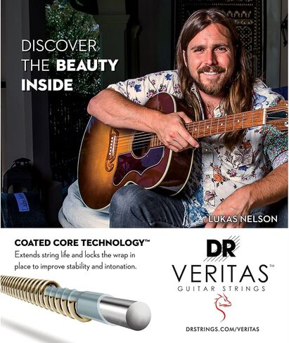 DR Strings VTA-10 Veritas Phosphor برونزية سلسلة جيتار صوتي 10-48 ضوء إضافي in Saudi Arabia
