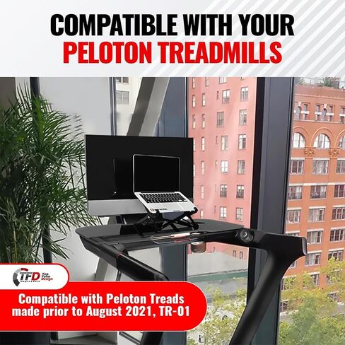 TFD ستيبتراي | متوافق مع Peloton Tread Plus فقط، صُنع في الولايات المتحدة الأمريكية | حامل مرفقات مكتب المشي لأجهزة الكمبيوتر المحمول والكمبيوتر اللوحي والهاتف والكتب - محطة عمل للتمرين - ملحقات جهاز المشي بيلوتون (أسود) in Kuwait