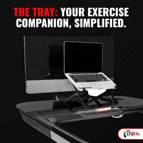 TFD ستيبتراي | متوافق مع Peloton Tread Plus فقط، صُنع في الولايات المتحدة الأمريكية | حامل مرفقات مكتب المشي لأجهزة الكمبيوتر المحمول والكمبيوتر اللوحي والهاتف والكتب - محطة عمل للتمرين - ملحقات جهاز المشي بيلوتون (أسود) in Kuwait